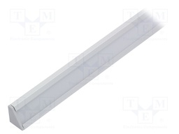 Profiles for LED modules; white; angular; natural; L: 1m; anodized