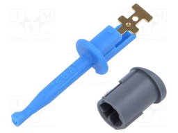Clip-on probe; hook type; 6A; 70VDC; blue; Grip capac: max.3.5mm