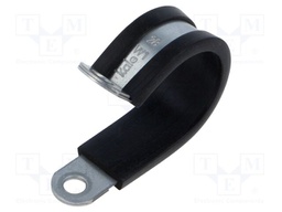 Fixing clamp; ØBundle : 28mm; W: 15mm; steel; Cover material: EPDM