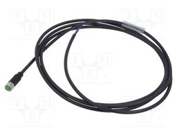 Cable: for sensors/automation; M8; PIN: 3; straight; 2m; plug; 60VDC