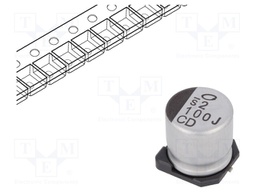 SMD Aluminium Electrolytic Capacitor, Radial Can - SMD, 100 µF, 63 V, UCD Series