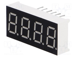 Display: LED; 7-segment; 9.14mm; 0.36"; No.char: 4; green; 4.6mcd