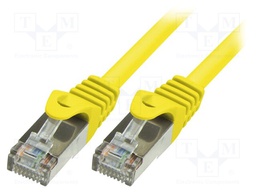 Patch cord; SF/UTP; 5e; stranded; CCA; PVC; yellow; 7.5m; 26AWG