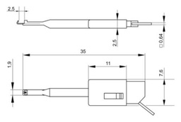 Clip-on probe; hook type; 60VDC; green; Grip capac: max.2.5mm