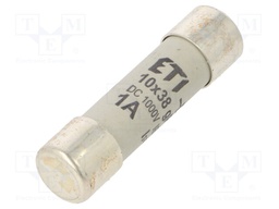 Fuse: fuse; gPV; 1A; 1000VDC; cylindrical; 10,3x38mm
