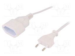 Extension lead; Sockets:1; white; 2m