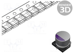 Polymer Aluminium Electrolytic Capacitor, 120 µF, 6.3 V, Radial Can - SMD, OS-CON SVPA Series