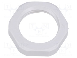 Nut; NPT1/2"; polyamide; UL94V-0; D: 6mm; Spanner: 27mm; grey