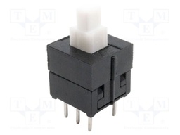 Switch: push-button; Pos: 2; DPDT; 0.1A/30VDC; Illumin: none; THT