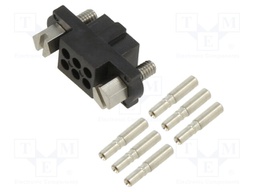 Rectangular Connector, Dual in Line, Datamate J-Tek M80 Series, 6 Contacts, Receptacle, 2 mm, Crimp