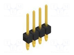 Connector: pin strips; pin header; male; PIN: 4; 2.54mm; THT; 1x4