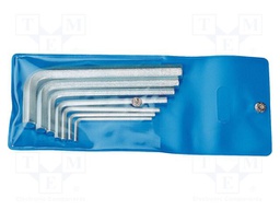Wrench-set; hex key; Chrom-vanadium steel; 7pcs.