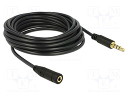 Cable; Jack 3.5mm 3pin socket,Jack 3,5mm 4pin plug; 5m; black