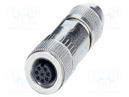 Connector: M12; plug; PIN: 8; 30V; straight; IP67; IDC; Contacts: CuSn