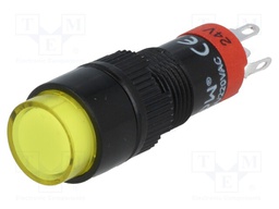 Switch: push-button; Pos: 2; SPDT; 0.5A/250VAC; 1A/24VDC; yellow