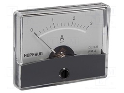 Ammeter; analogue; on panel; I AC: 0÷3A; Class: 2,5; 60x47mm