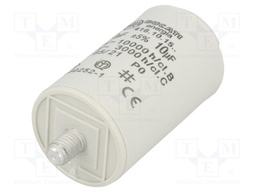 Capacitor: motors, run; 10uF; 425VAC; Ø36x58mm; -25÷85°C; ±5%