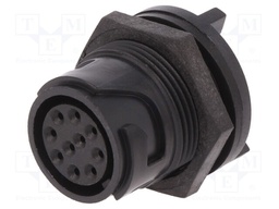 Connector: circular; socket; female; PIN: 10; w/o contacts; UL94V-0