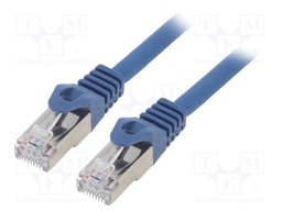 Patch cord; S/FTP; 6a; solid; Cu; LSZH; blue; Len: 0.25m; 27AWG