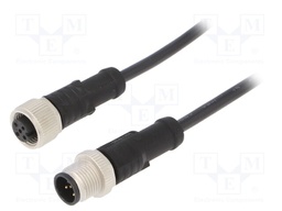 Cable: for sensors/automation; PIN: 5; M12-M12; 1m; plug; plug; 60V