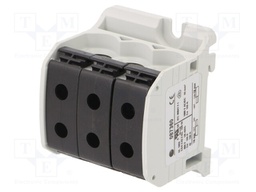 Splice terminal: rail; STB; 50mm2; ways: 1; terminals: 6; black; TS35