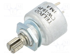 Potentiometer: shaft; single turn; 1MΩ; 1W; ±30%; 4mm; linear; THT