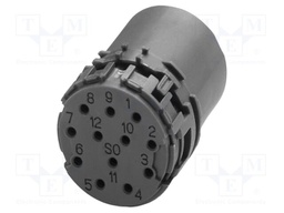 Connector: M23; contact insert; PIN: 12; crimped; M23 PRO; 8A; 150V