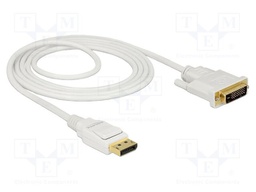 Cable; DisplayPort plug,DVI-D (24+1) plug; 4K,UHD 2160p; 2m