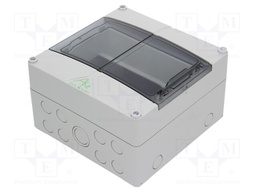 Enclosure: for modular components; IP55; grey; No.of mod: 9