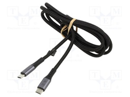 Cable; USB 3.2 Gen 2x2; USB C plug,both sides; 1.5m; black; 240W