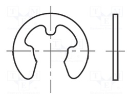 Circlip; spring bronze; Shaft dia: 4mm; BN 593; Ring: external