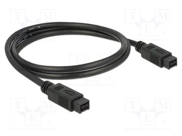 Cable; FireWire 9pin plug,both sides; 1m; black; Øcable: 6mm