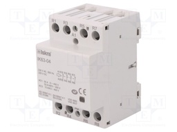 Contactor: 4-pole installation; NC x4; 230VAC; 220VDC; 63A; DIN; IK