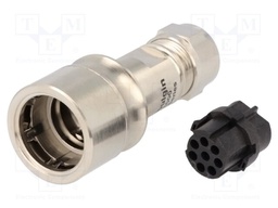 Connector: circular; plug; female; PIN: 8; w/o contacts; for cable