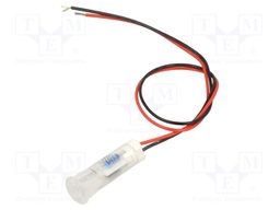 Indicator: LED; flat; white; Ø8mm; QS; cables; 200mm; plastic; 220VAC
