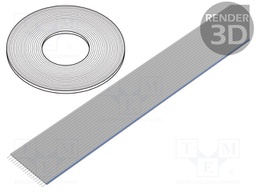 Wire: ribbon; 0.635mm; solid; Cu; 34x30AWG; unshielded; LSZH; grey