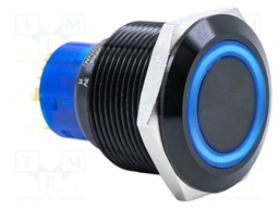 Switch: vandal resistant; DPDT; 3A/250VAC; IP67; ON-(ON); blue; 3V