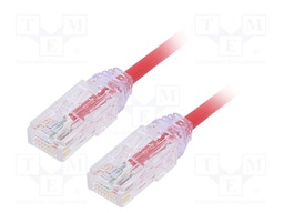 Patch cord; TX6-28™,U/UTP; 6; stranded; Cu; LSZH; red; Len: 5m; 28AWG