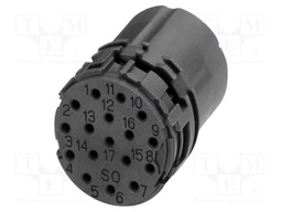 Connector: M23; contact insert; PIN: 17; crimped; M23 PRO; 8A; 125V