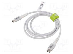 Cable; USB 2.0; USB C plug,both sides; 1m; white; 0.48Gbps; 60W; 3A