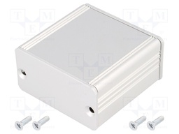 Enclosure: with panel; AKG; X: 55mm; Y: 50mm; Z: 28mm; aluminium; grey