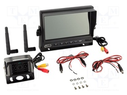 Rear view camera; 1024x600; 90°; black; 12VDC; 7"; Features: NTSC