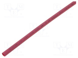 Heat shrink sleeve; glueless; 2: 1; 3.2mm; L: 1m; red; polyolefine