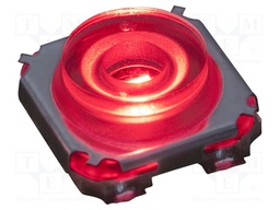Microswitch TACT; SPST-NO; Pos: 2; 0.05A/28VDC; SMT; LED; red; 4N