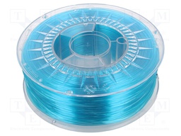 Filament: PET-G; 1.75mm; azure blue,transparent; 220÷250°C; 1kg