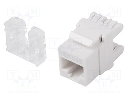 RJ45 module; white; Cat: 6a; on cable; RJ45 socket; -10÷60°C; 36V