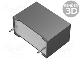 Capacitor: polypropylene; X2; 0.47uF; 15mm; ±20%; 18x12.5x9mm
