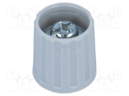 Knob; polyamide; Shaft d: 6mm; grey; clamp mechanism with screw