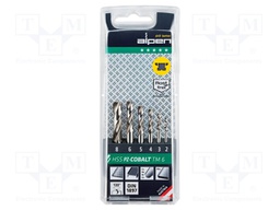 Drill set; Application: metal,steel; Pcs: 6; Mat: HSS; for metal