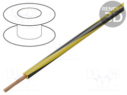 Wire; LgY; stranded; Cu; 0.5mm2; yellow-black; PVC; 300/500V; 100m